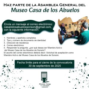 Museo Casa de los Abuelos abre convocatoria para nuevos miembros de su Asamblea General